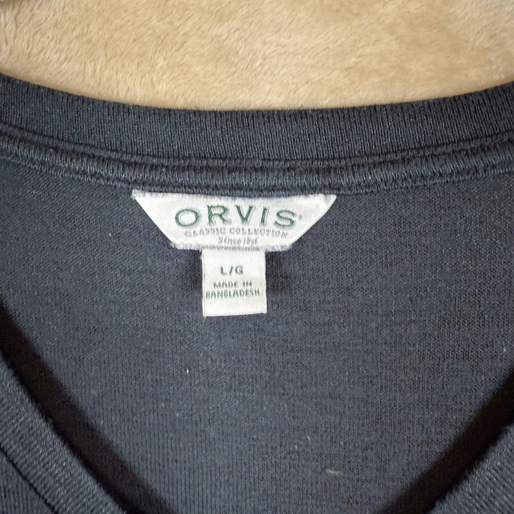 Orvis Classic Collection Women's V Neck Knit Top Tee Relaxed Fit Black Size L - Picture 3 of 8